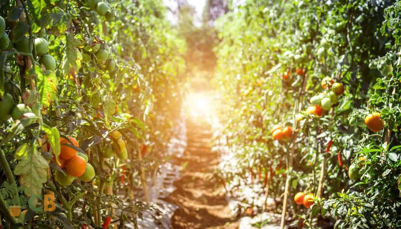 Organic tomato farm with correct planting techniques