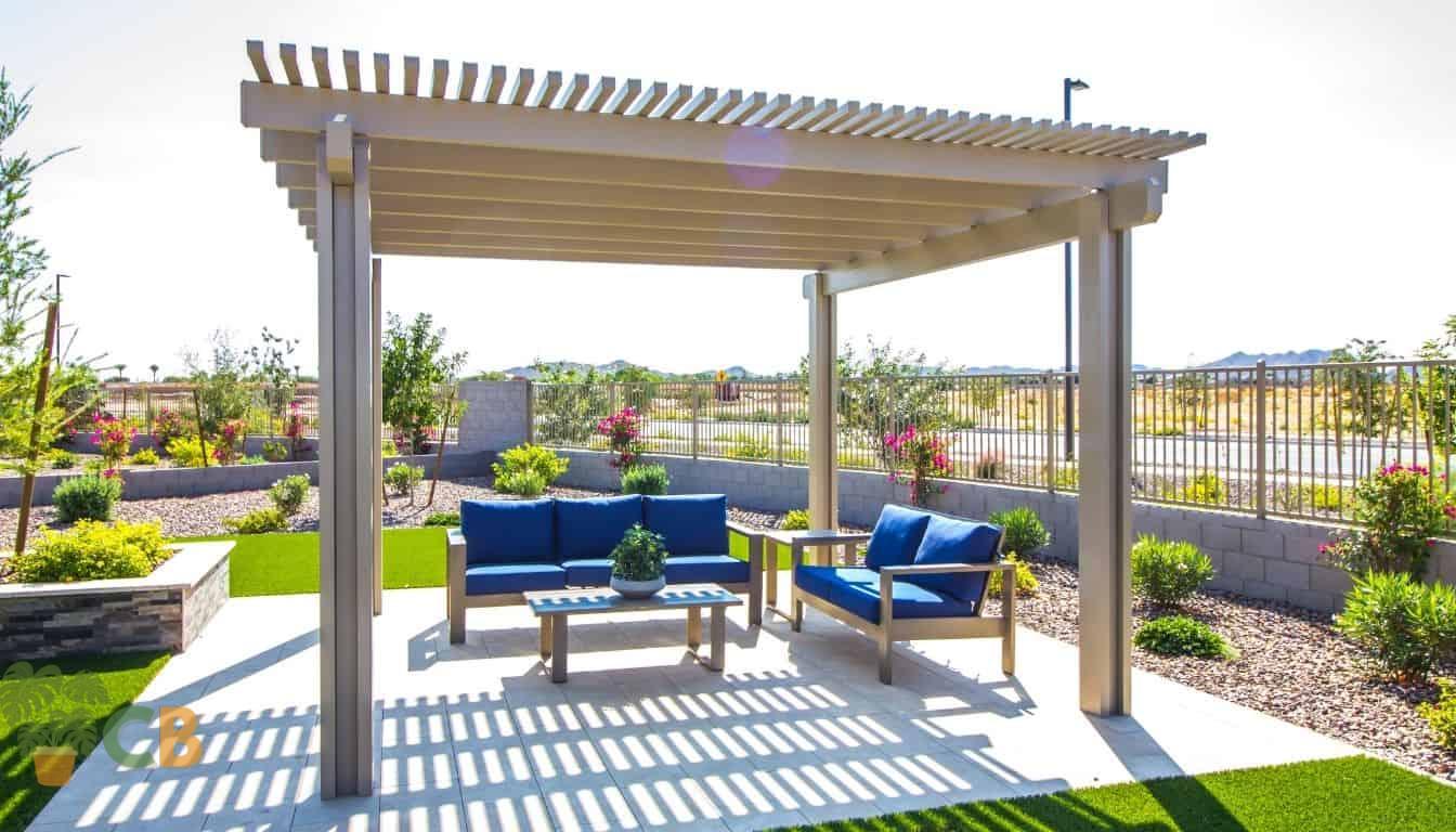 Back yard, free standing pergola patio cover