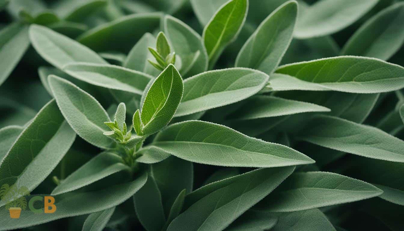 Texture and color of sage leaves