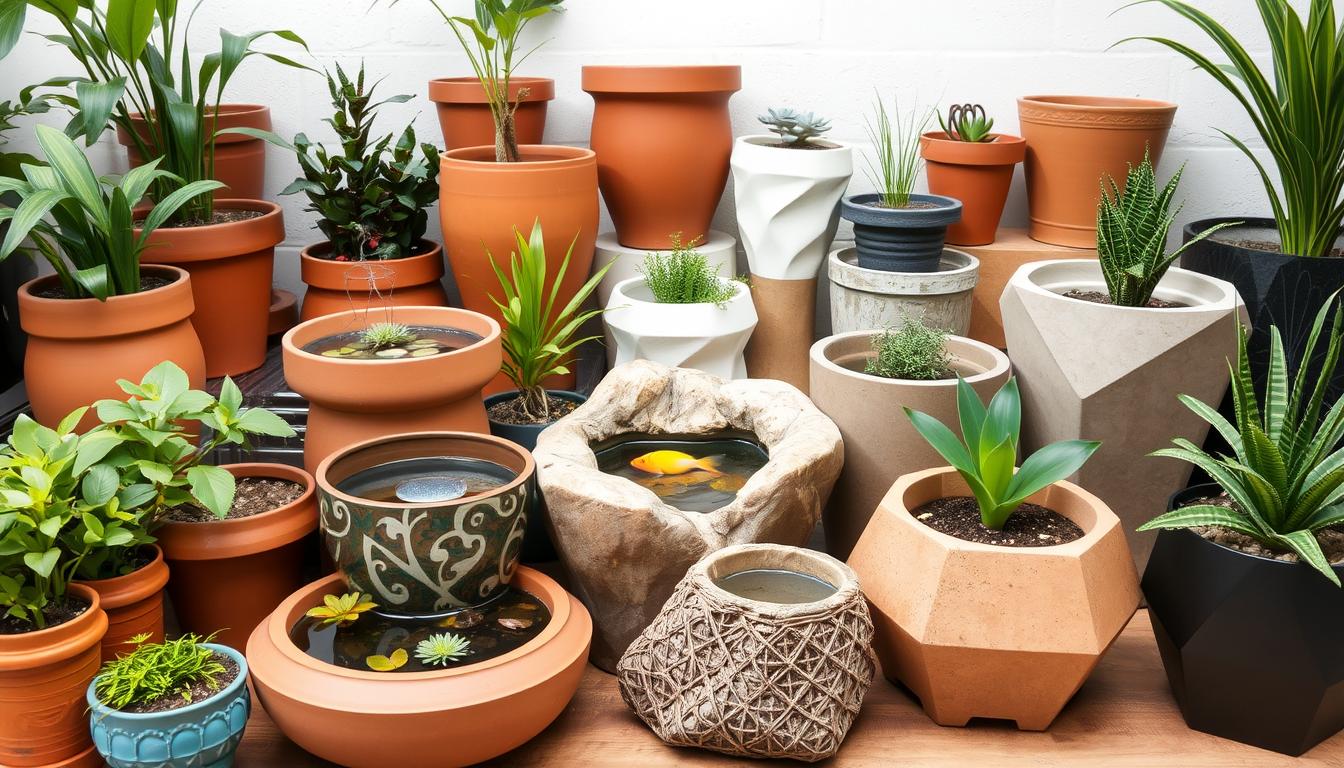 Planter pots for mini ponds