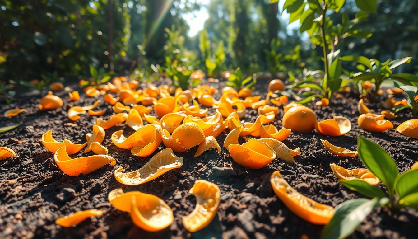 Orange Peels in Garden Plant Testing Orange Peels in Garden Plant Testing