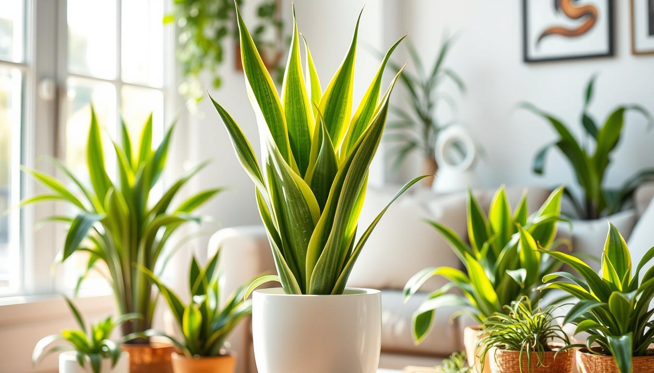 Snake Plants purifying the air in the lounge