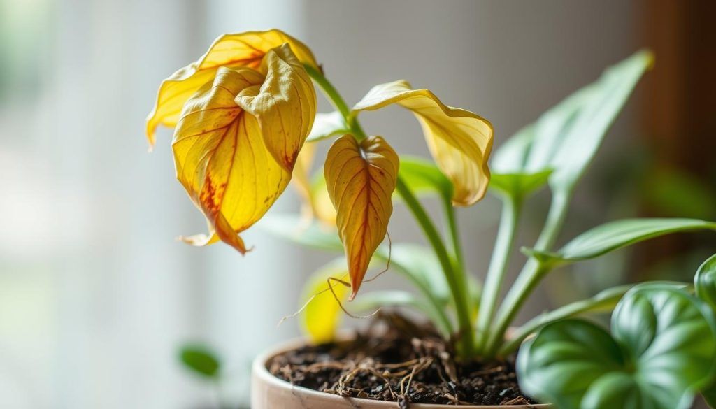 Overwatering symptoms in houseplants