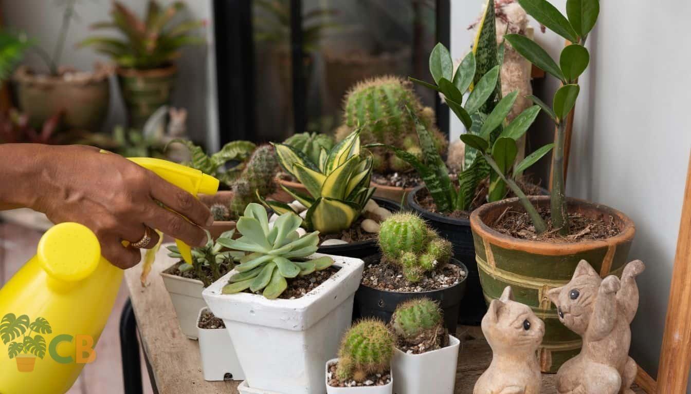 Spraying your succulents with neem oil